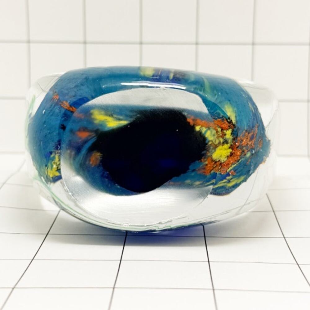 Murano Style Italian Art Glass Aquarium Paperweight Angel Fish 4” Vintage - Picture 7 of 8